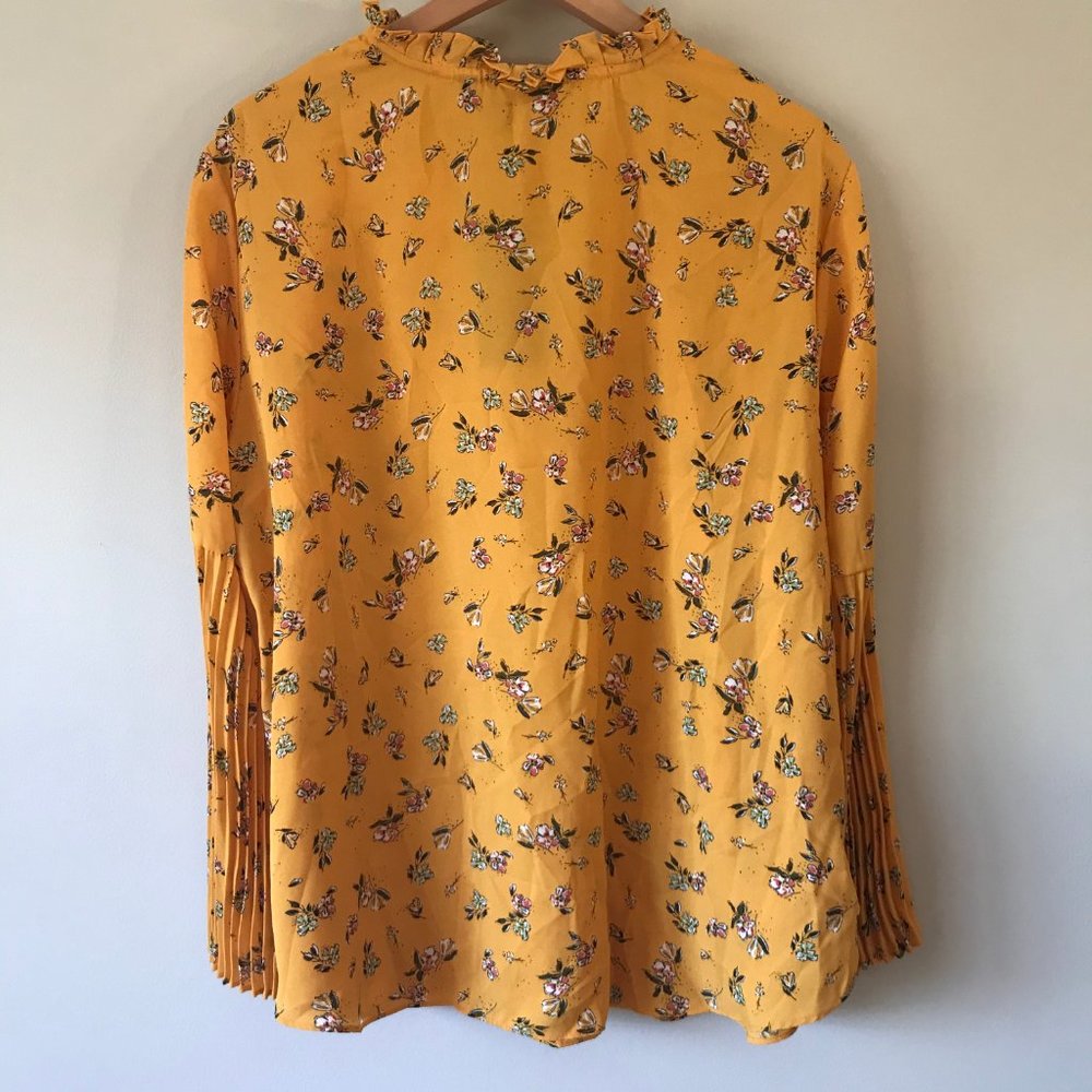 Lauren Ralph Lauren Mustard Yellow Floral Blouse - Picture 7 of 7